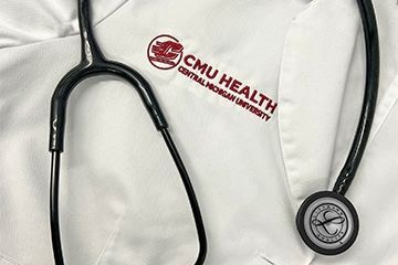 CMU Health Coat and Stethoscope